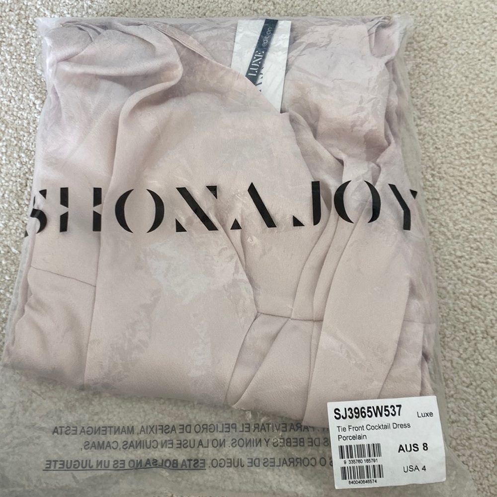 Shona Joy Luxe Tie Front Cocktail Dress NWT
